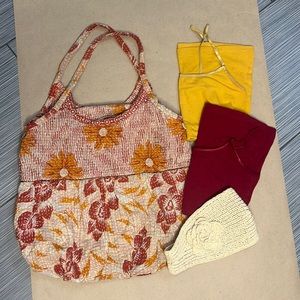 Boho Purse, 2 Spaghetti tank tops, headband
